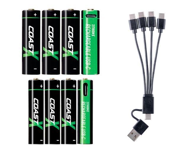 COAST ZITHION-X USB-C laddbara batterier – 8-pack AA/AAA – produktbild 6