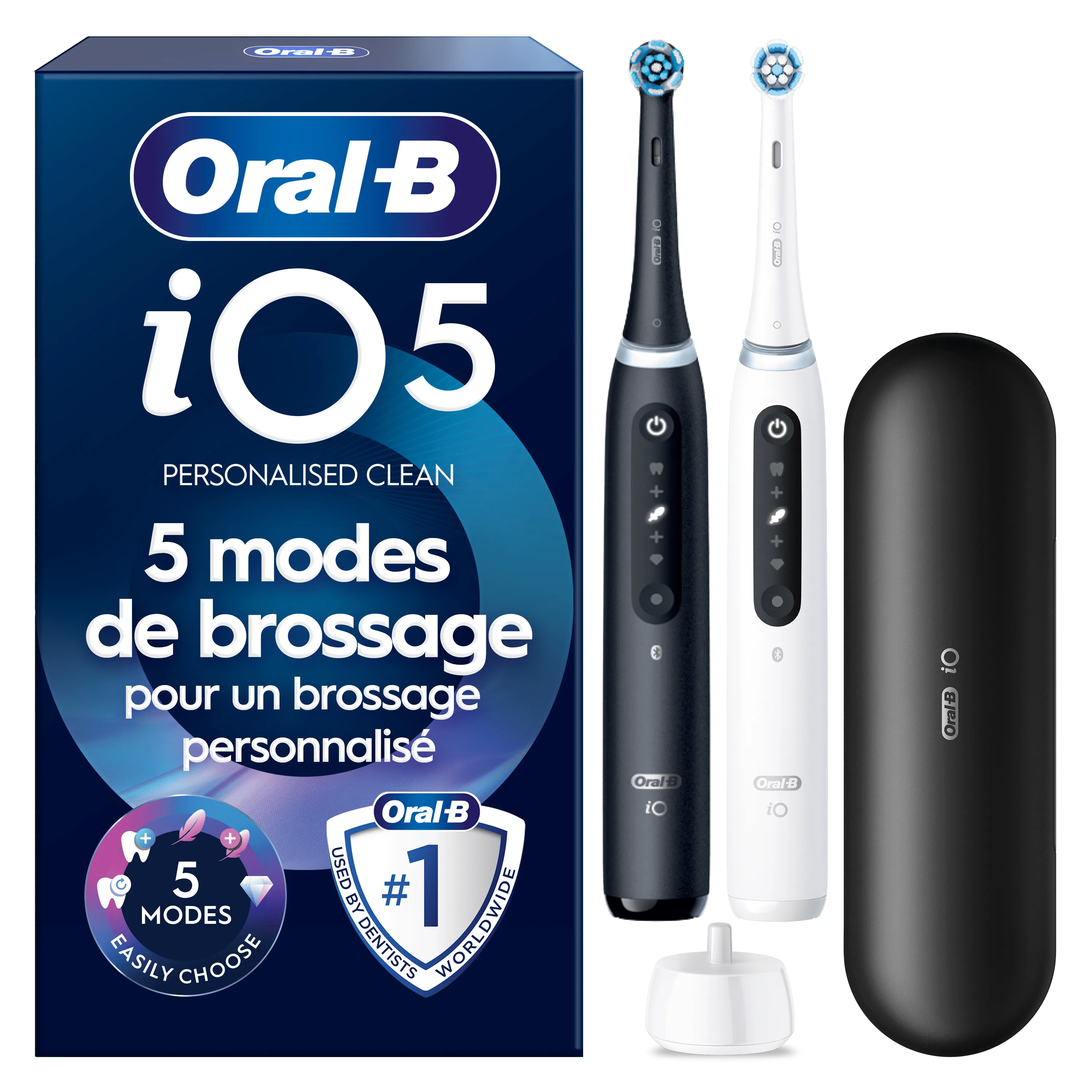 Oral-B iO5 Duo Pack – matt svart och Quiet White – produktbild 2