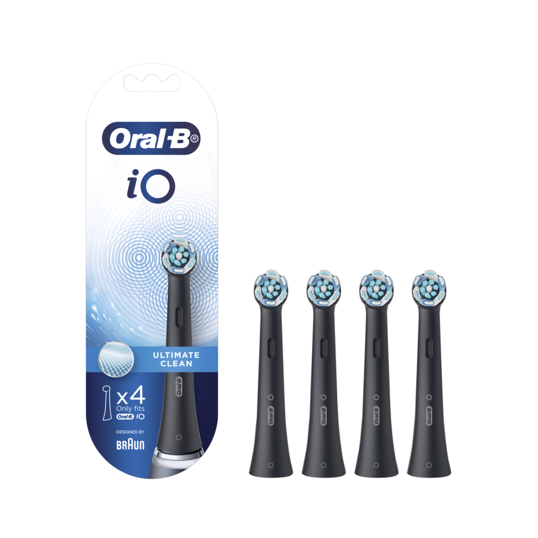 Oral-B iO Ultimate Clean borsthuvuden – svart, 4-pack – produktbild 2