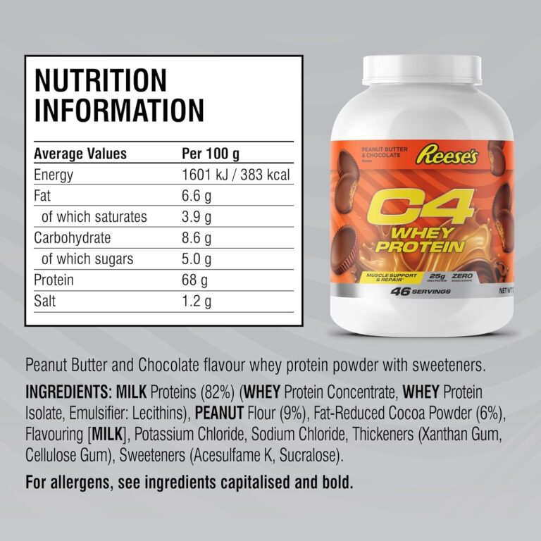 C4 Whey Reese's Peanut Butter Cup – näringsinformation